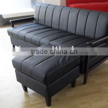 beautiful leather sofa with table