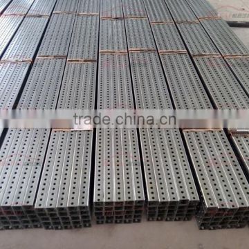 Outdoor galvanized perforated metal steel sign stake support
