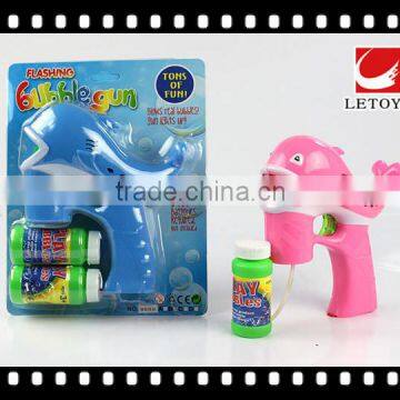 kids plastic lovely dophin bubble gun with light