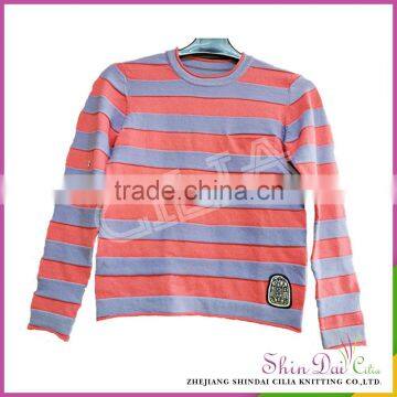 AA grade best price wholesale stock girl winter stripe sweater