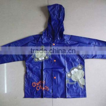 transparent PVC Children Raincoat china manufacture in2014