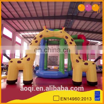 Inflatable kissing giraffe entrance arch for outdoor event