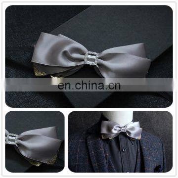 Aidocrystal Hot sale polyster bow tie Vintage Men's Bowtie Handmade Silk Tie for Evening Dress Wedding Dress