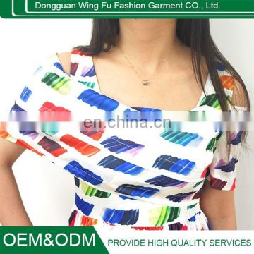 2015 occident style OEM Elegant new dress modern pure silk rainbow skirt