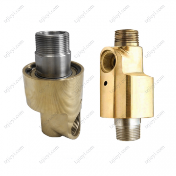 Monoflow thread connection duoflow design inner tube fixed brass housing high speed rotary joint for cooling water, hydraulic oil, air