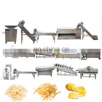 Industrial Automatic French Fries Sweet Potato Chips Peeler Slicer Washing frying Making Machine Price