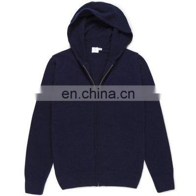 Solid color wholesale men Woolen hoodies Cardigan sweater men