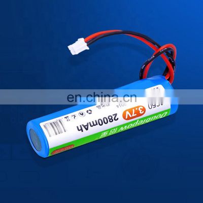 deep cycle life 18650 2800mah li-ion battery 3.7v rechargeable cylindrical single battery with wire and pcb