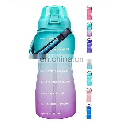 Wholesale Motivational Wide Mouth Logo Clear Sports Tritan Customized Transparent Plastic Water Bottle