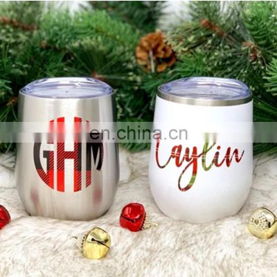 Christmas Holiday Gift 12oz Unbreakable Double Wall Portable Stainless Steel Coffee Mug Cup with Lid