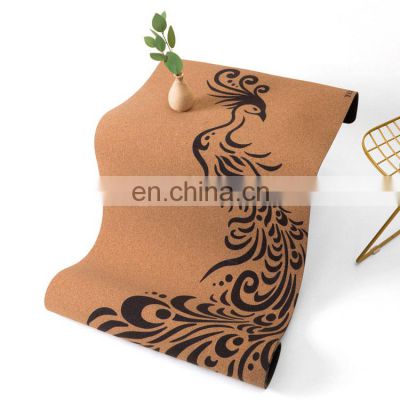 Men Women Fitness Non Slip Thick Natural Large Rubber Foldable Eco Friendly Custom PU Cork Yoga Mat
