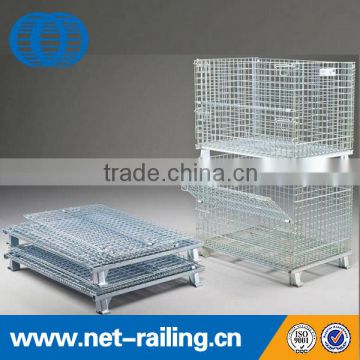 With wheels industrial warehouse storage use folding mesh baskets