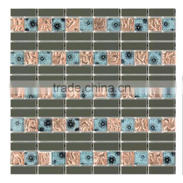 Strips and Square Glass and Metal Mosaic Tiles Make in China