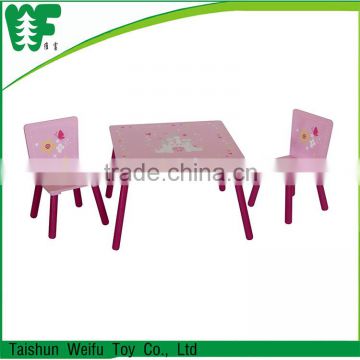 Cartoon cute table and chair set high quality wooden kids table and chair set