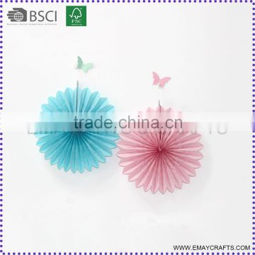 Hanging mini circular paper fans for party supplies