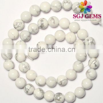 8mm natural howlite semi precious stone round beads