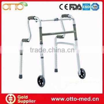 Aluminum one button step up walker