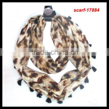 fashion beautiful leopard tassel infinity scarf
