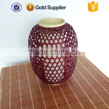 2016 wholesale cheap price red ceiling bamboo lamp shade