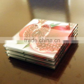 Hot-selling tempered glass drink coasters set of 4