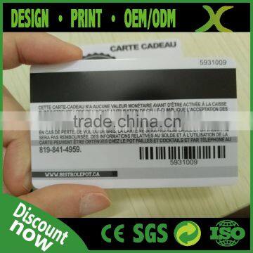 Free Design cr80 pvc plastic card/ Rewritable magnetic stripe card