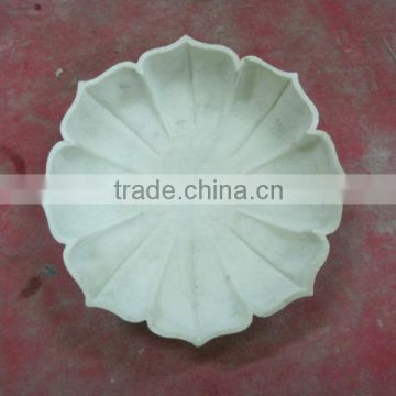 White Marble Hand Carved Plate