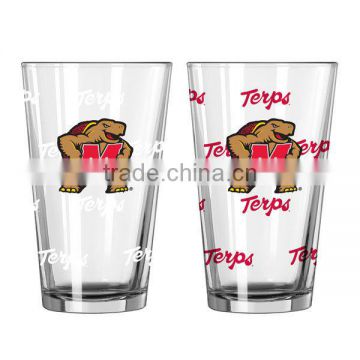 480ml 16oz drining juice glass cup water glass with color printing.