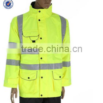 men's waterproof reflective safety jacket work raincoat