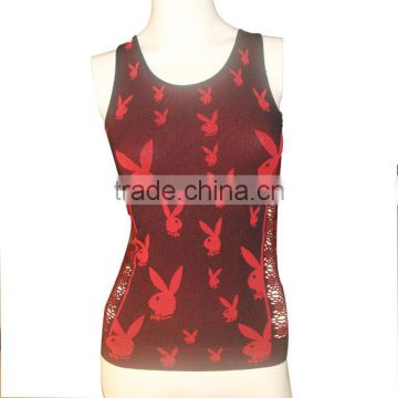 high quality women camisole with transparent fabric