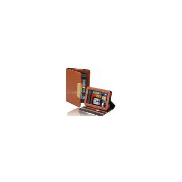 Brown Customizable Leather Folding Amazon Kindle Fire Ereader Covers Cases