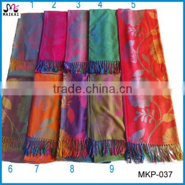 Women's polyester cotton hijab shawl rainbow pashmina scarf