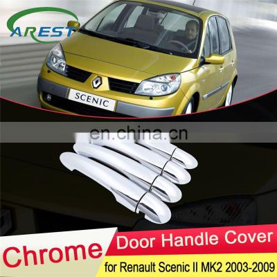 for Renault Scenic II 2003 2004 2005 2006 2007 2008 2009 MK2 Chrome Door Handle Cover Exterior Trim Car Cap Stickers Accessories