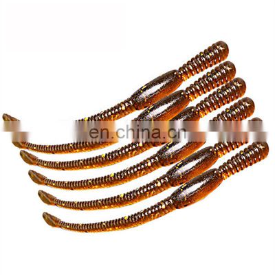 12pcs/lot 80mm 1.1g Simulation Fishing Earthworms Artificial Bait Worms Lifelike Brown Earthworm Fish Lure