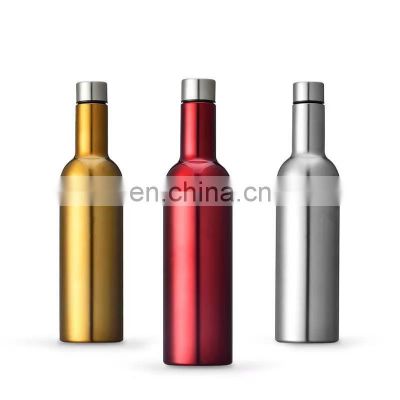 New Wine Shape 750ml Manufacture Bottle Logo Stainless Steel Insulated Vacuum Flask