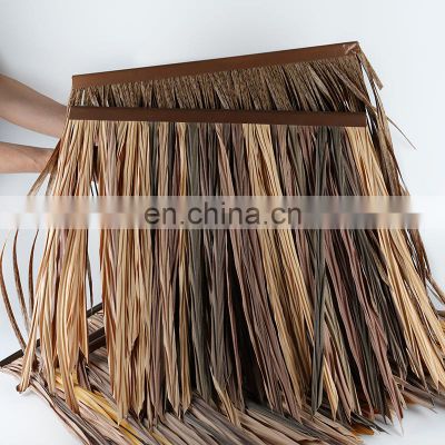 factory direct outdoor bamboo woven fireproof artificial palapa decoration thahch roofing plam synthetic thatch artificial roof