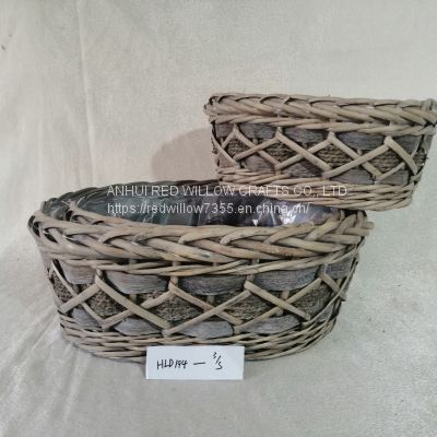 Customized Shape and Size Willow Flower Basket for Garden Supplies Plant flowers