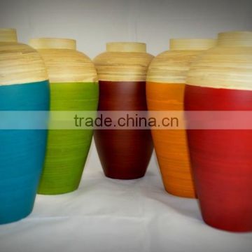 High quality best selling eco friendly colored spun bamboo vase in Viet Nam