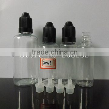 10ml ,15ml 20ml ,30ml clear bottle with black childproof cap