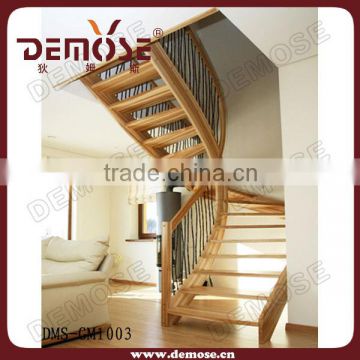 indoor solid wood staircase designs professional manufactor