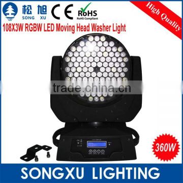led disco lighting 108x3w led wash moving head dj head lighting