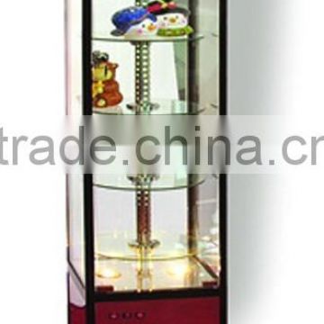 New electric and rotating glass display cabinet and showcase for jewelry shop