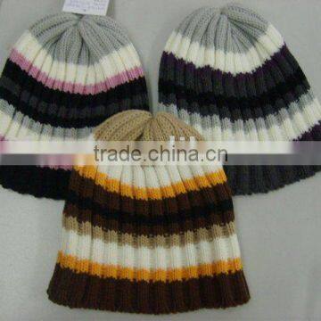 knitting hat with stripes