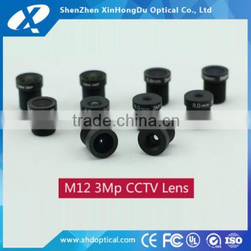 M12 board lens 3 megapixel cctv lens 8mm m12 lens for cctv camera