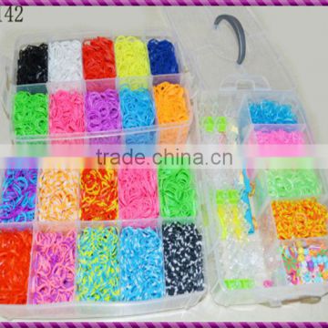 2014 Newest Style Silicone Rubber Band Kits 12000pcs Bands Loom Rubber Box