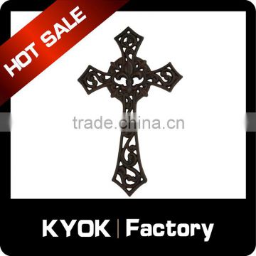 KYOK factory great quantity cast iron cross, classic color black hang cross home decarative, curtain rod accessories wholesale