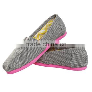 2016 Classics Grey Farrin & Pink Womens Slip On Shoes canvas casual shoes