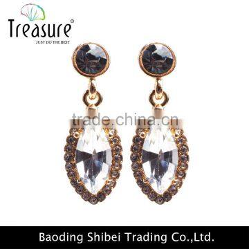 2014 fashion jewelry crystal earring with alloy gold stud earrings jewelry for women