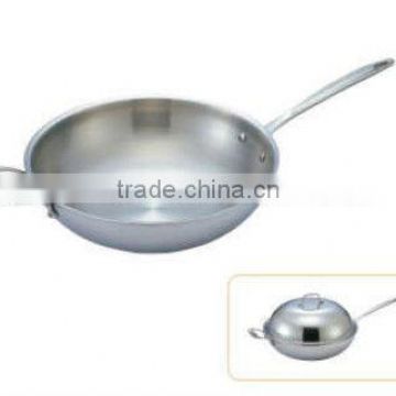 Stainless Steel Three Layer Handle And Ear Frying work