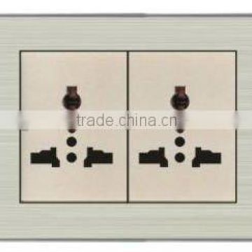 stainless steel panel multi double 13a wall electric socket