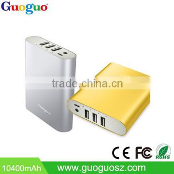 2015 New Innovative products 3 outputs Power bank 10400mAh for iPhone / Android devices